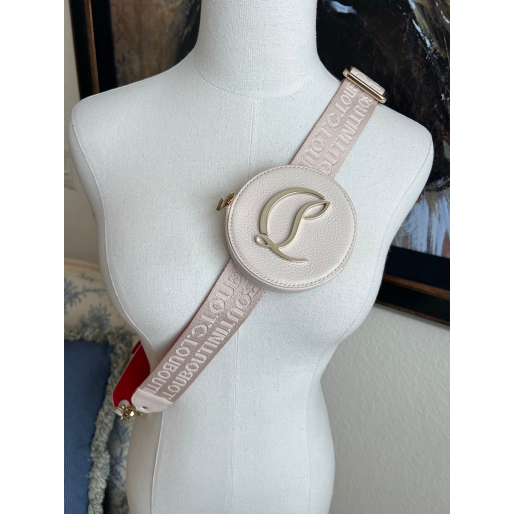 New Christian Louboutin Crossbody Strap with Pink Round Bag-Flaw - Picture 4 of 10